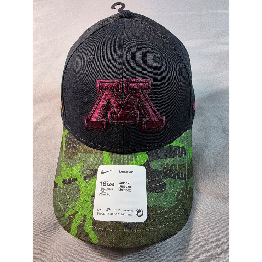 Minnesota Golden Gophers Nike Legacy91 Hat Mens OSFM Black Camo Military NEW